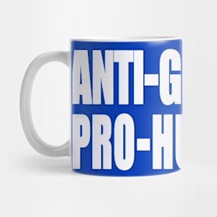 Anti-GENOCIDE PRO-HUMANITY - Blue and White - Back Mug